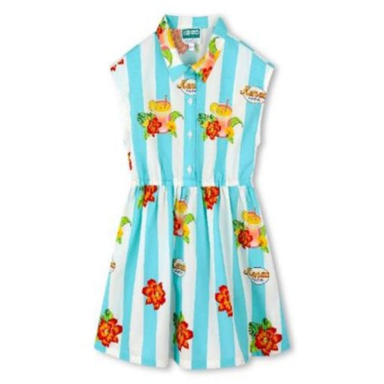 Kids Robe Manches Courtes En Popeli - Turquoise