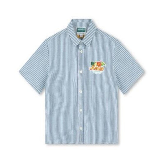 Kids Chemise Manches Courtes En Pop - Sky Blue
