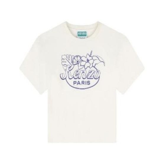 Kids Tee-Shirt En Jersey Finition P - Off White